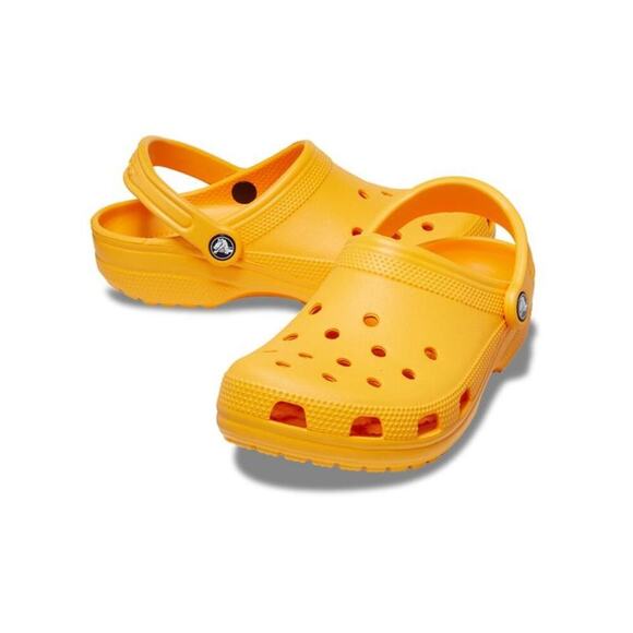 Crocs Unisex Kids Yellow Classic Clogs Size 11 - Picture 1 of 8